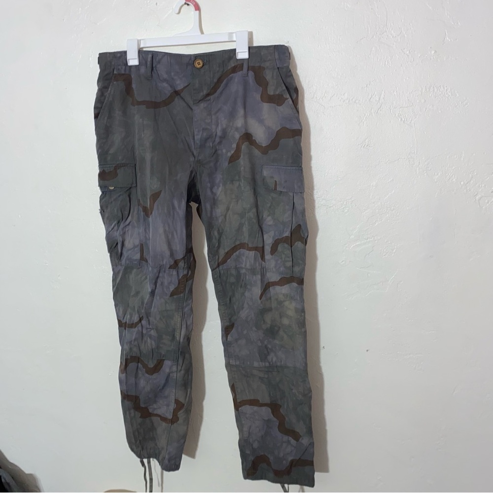 Authentic Combat Trousers Marine Blue Dyed Camo Camouflage Cargo Pants Military